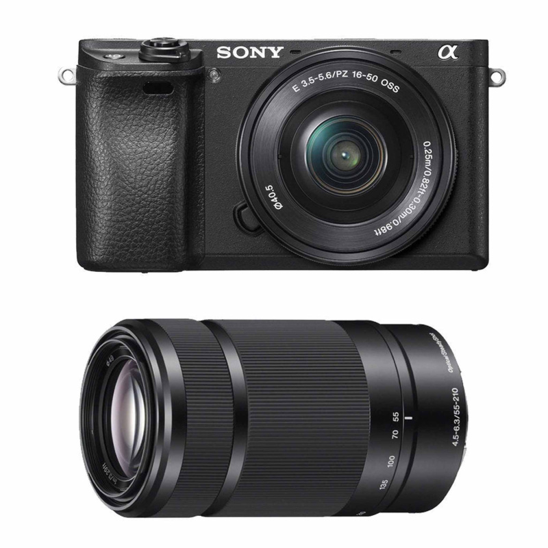Sony Alpha a6300 Mirrorless Digital Camera with 16-50mm and 55-210mm Lenses Kit (Black) (International Model)