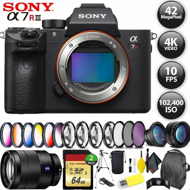 Sony Alpha a7R III Mirrorless Digital Camera + 256GB Memory Card + Sony FE 70-200mm Lens