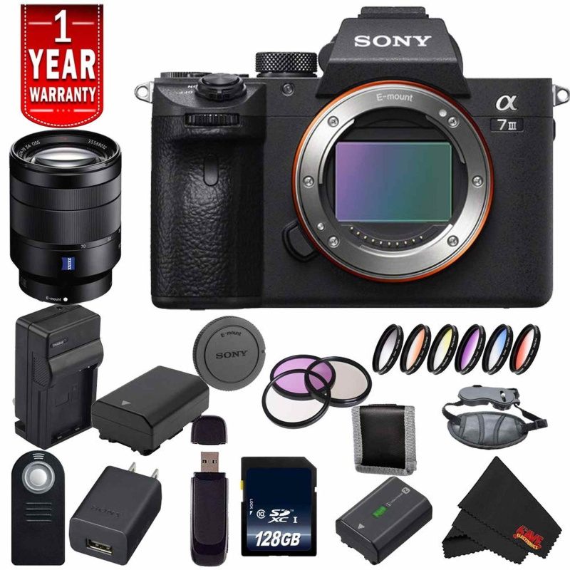 Sony Alpha a7 III ILCE7M3/B Mirrorless Digital Camera International Model + Sony 24-70mm Lens Base Bundle