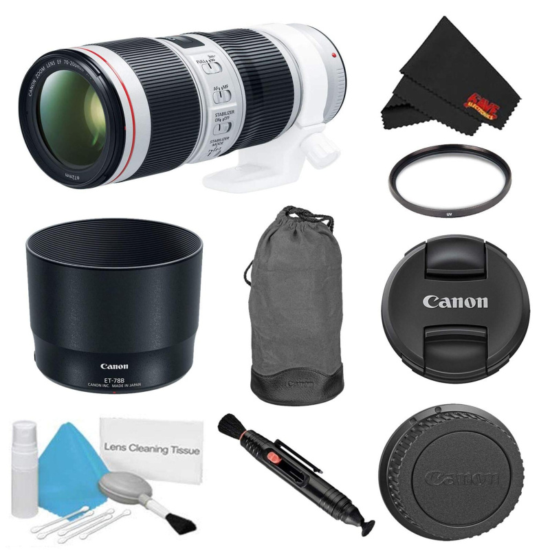 Canon EF 70-200mm f/4L is II USM Lens Bundle w/UV Filter (International Model)