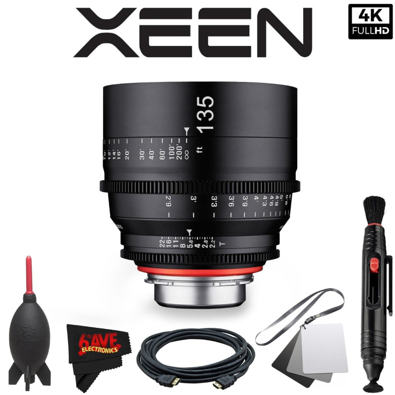 Rokinon Xeen 135mm T2.2 Lens with PL Mount with Professional Accessory Kit