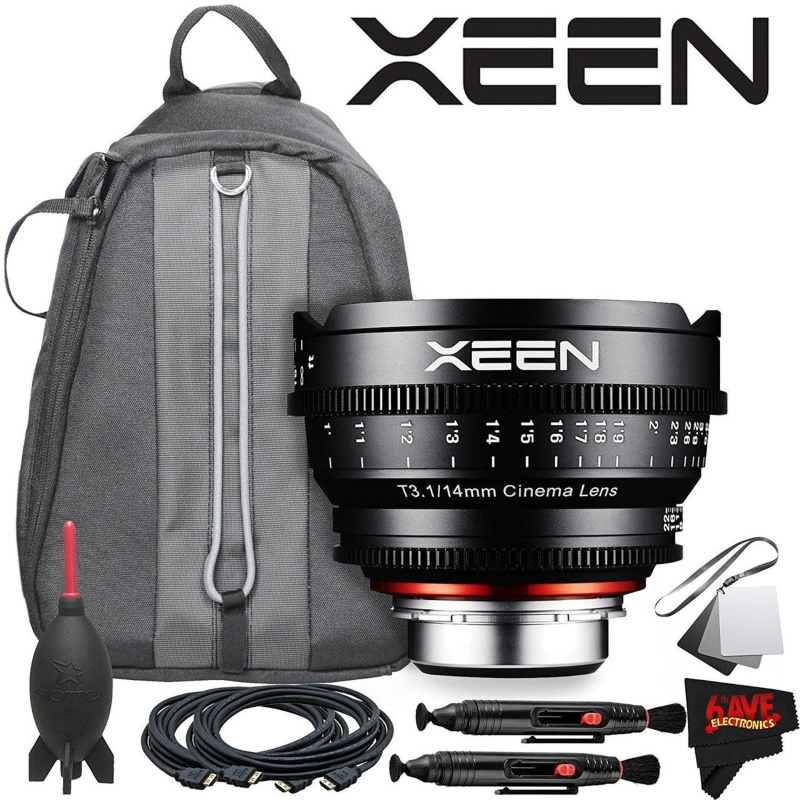 Rokinon Xeen 14mm T3.1 Lens for Canon EF Mount With Professional Lens Backpack and Accessories (International Model)