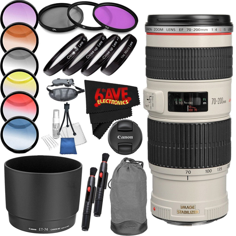 Canon EF 70-200mm f/4L is USM Lens International Version Professional Accessory Combo (International Model)