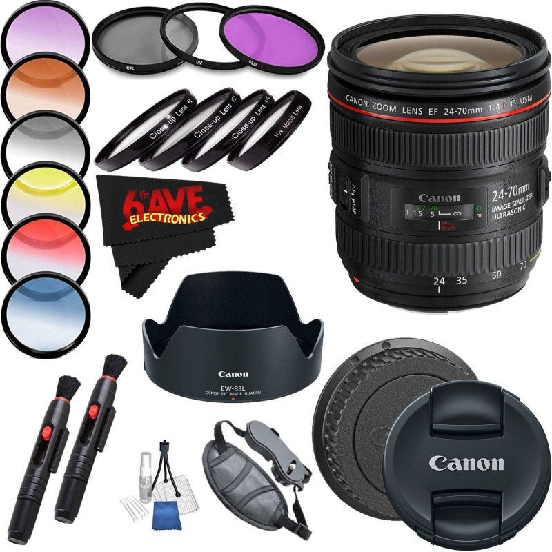 Canon EF 24-70mm f/4L is USM Lens International Version Professional Accessory Combo (International Model)