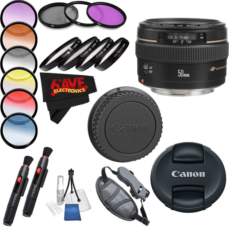 Canon EF 50mm f/1.4 USM Lens International Version Professional Accessory Combo (International Model)