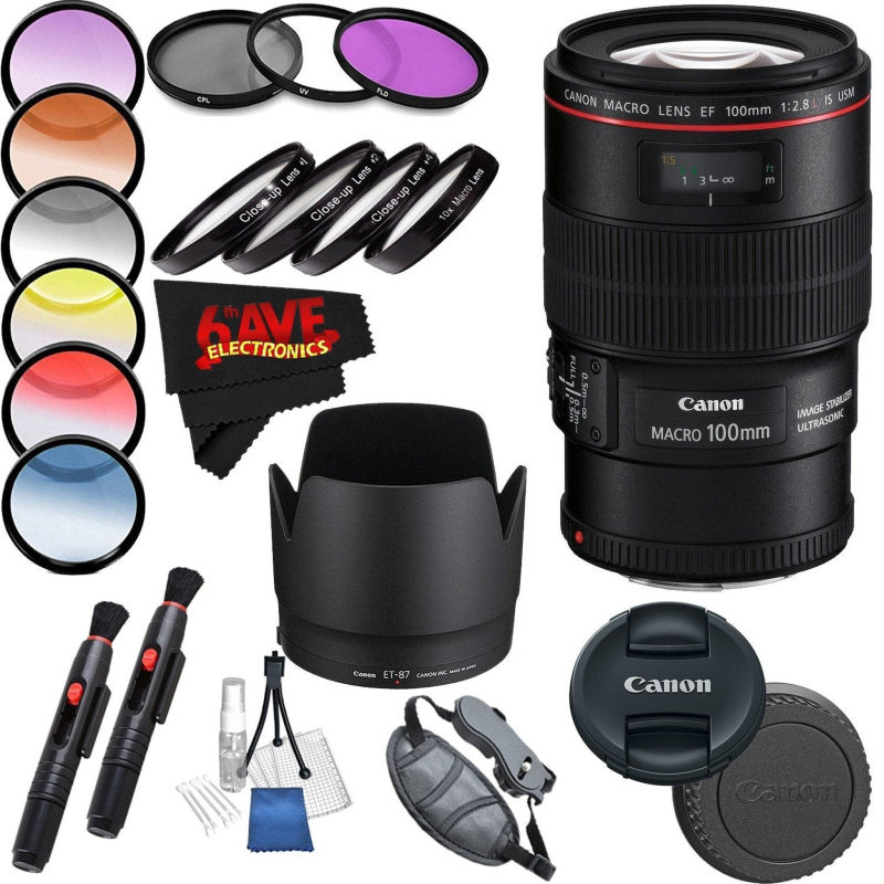 Canon EF 100mm f/2.8L Macro is USM Lens International Version Professional Accessory Combo (International Model)