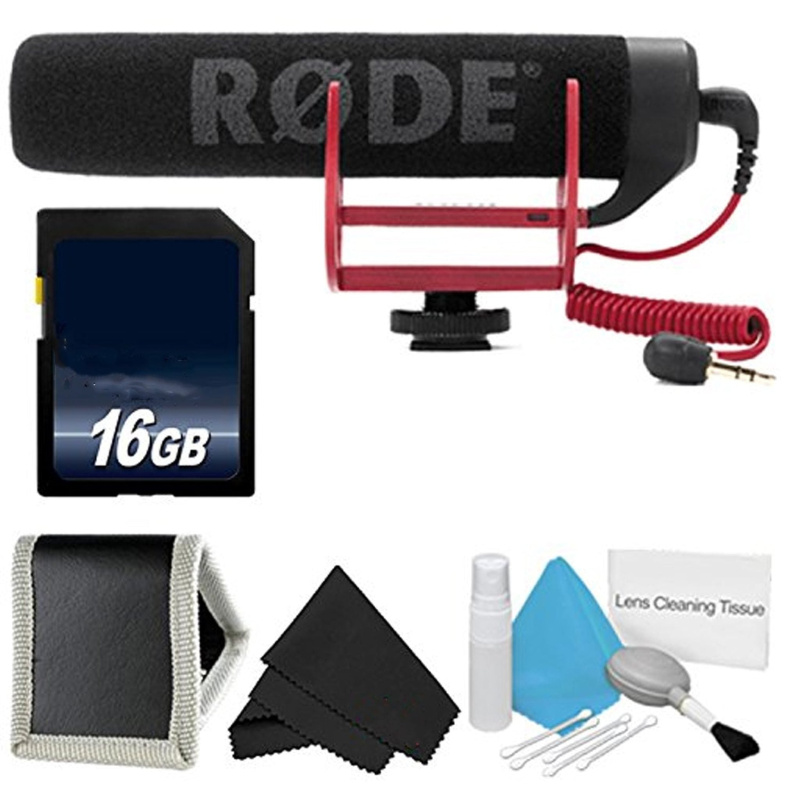 Rode VideoMic GO VIDEOMIC-GO + 16GB Memory Card + Deluxe Cleaning Kit + MicroFiber Cloth- Bundle