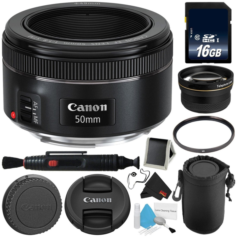 Canon EF 50mm f/1.8 STM Lens 0570C002 - Advanced Bundle - International Version (International Model)
