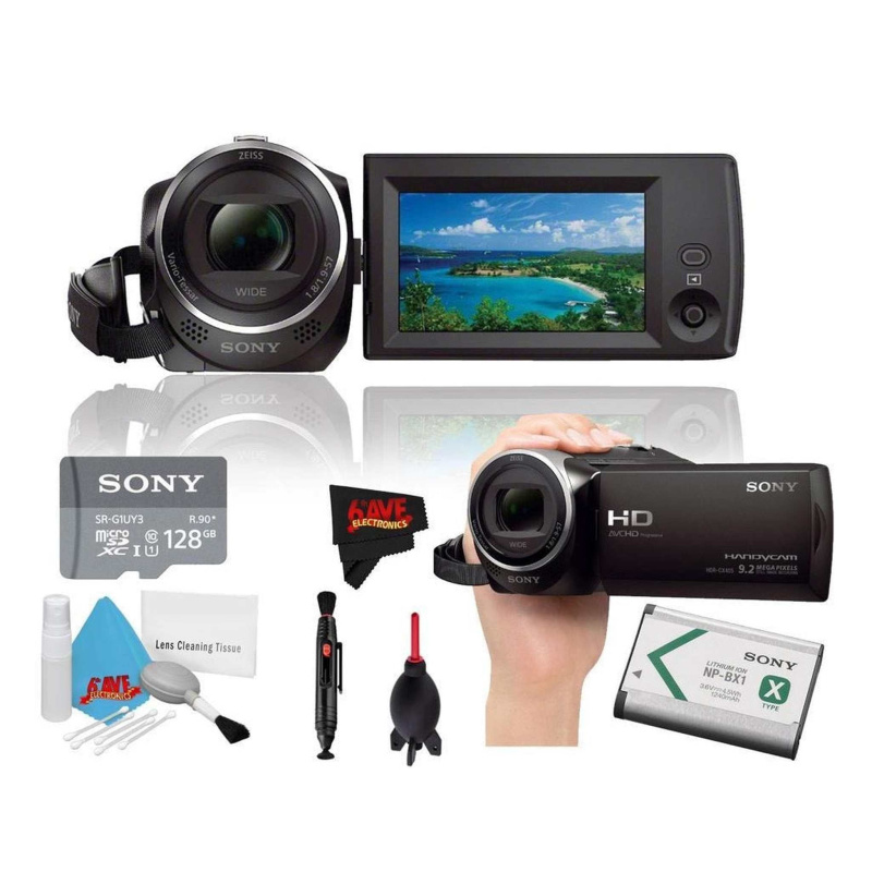 Sony HDR-CX405 Hd Camcorder Black + Sony 128Gb Uhs-I Microsdxc Memory Card () + Lens Pen Cleaner Year Warranty