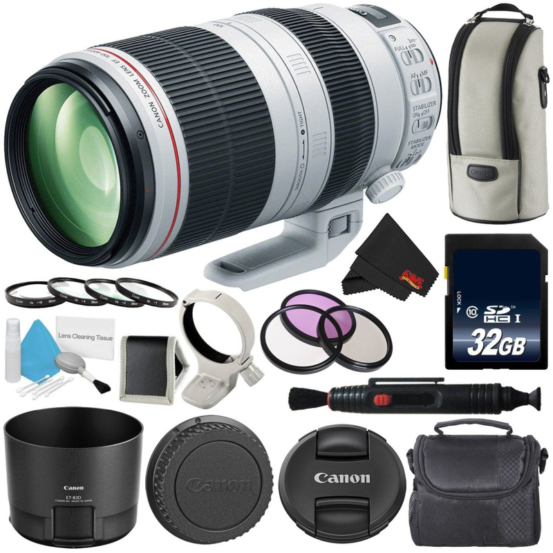 Canon EF 100-400mm f/4.5-5.6L is II USM Lens International Version Professional Bundle (International Model)
