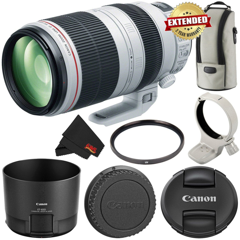 Canon EF 100-400mm f/4.5-5.6L is II USM Lens International Version 9524B002 - Starter Bundle (International Model)