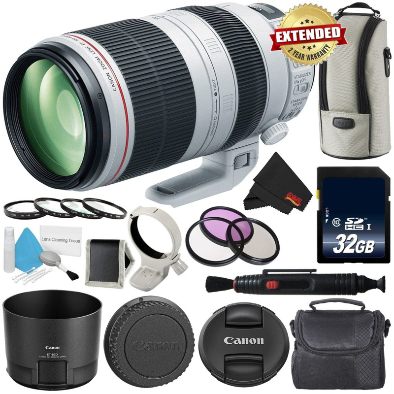 Canon EF 100-400mm f/4.5-5.6L is II USM Lens International Version 9524B002 - Professional Bundle (International Model)