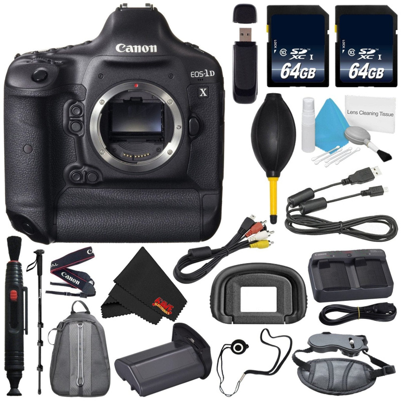 6Ave Canon EOS-1D X DSLR Camera International Version (No Warranty) + Lens Pen Cleaner + Microfiber Cloth + Battery Grip (International Model)