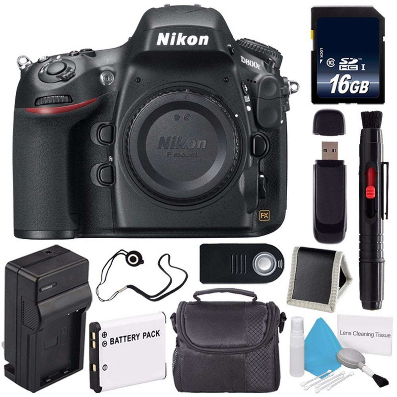 Nikon D800E Digital Camera (Body Only) (International Model) + Carrying Case + Lens Pen Cleaner + Lens Cap Keeper + 16GB Memory Card