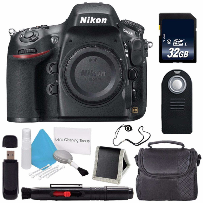 Nikon D800E Digital Camera (Body Only) (International Model) + Carrying Case + Lens Pen Cleaner + Lens Cap Keeper + 32GB Memory Card
