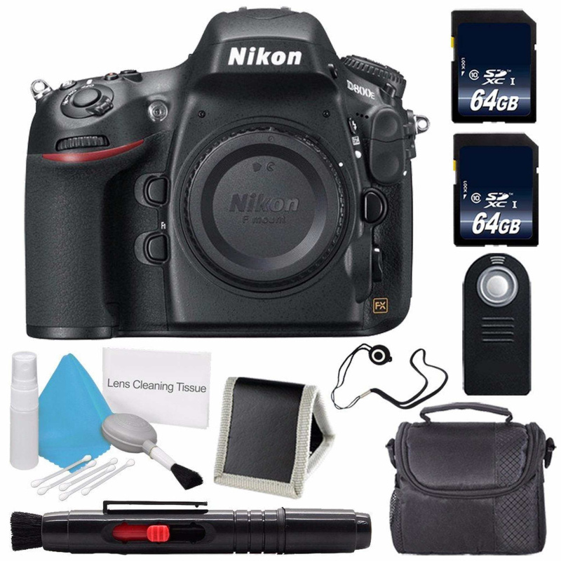 Nikon D800E Digital Camera (Body Only) (International Model) + Carrying Case + Lens Pen Cleaner + Lens Cap Keeper + 64GB Memory Card