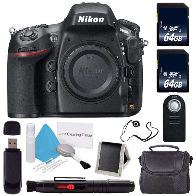 Nikon D800E Digital Camera (Body Only) (International Model) + Carrying Case + Lens Pen Cleaner + Lens Cap Keeper + 64GB Memory Card