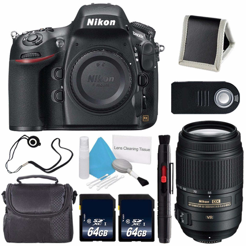 Nikon D800E Digital Camera (Body Only) (International Model) + Nikon AF-S DX 55-300mm f/4.5-5.6G ED VR Lens + 64GB Memory Card