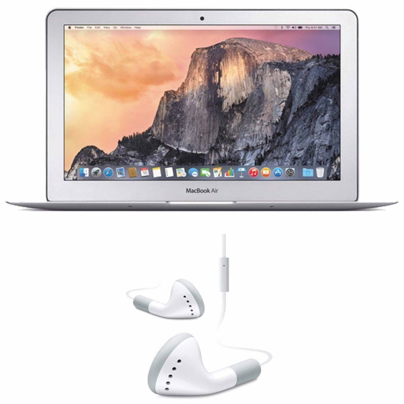 Apple 11.6" MacBook Air MJVM2LL/A Notebook Computer + iHip IP-IV-WH Fiber Cord Headphone (White) Bundle