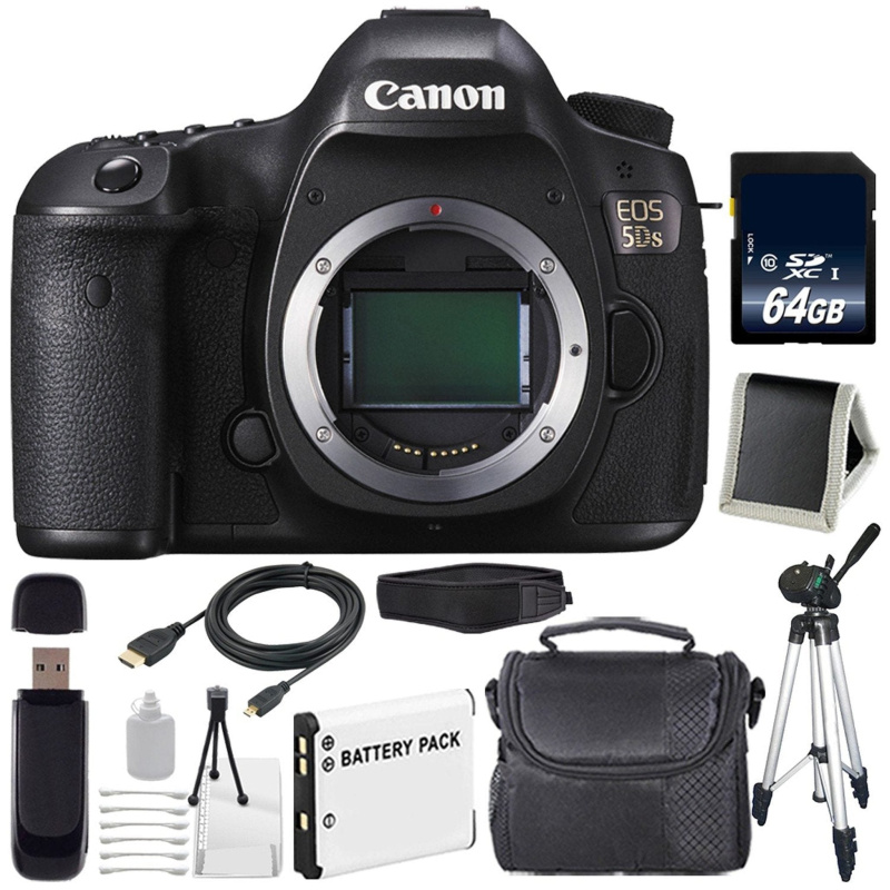 Canon EOS 5DS DSLR Camera (International Model) 0581C002 + LP-E6 Battery + 64GB Memory Card Ultimate Bundle