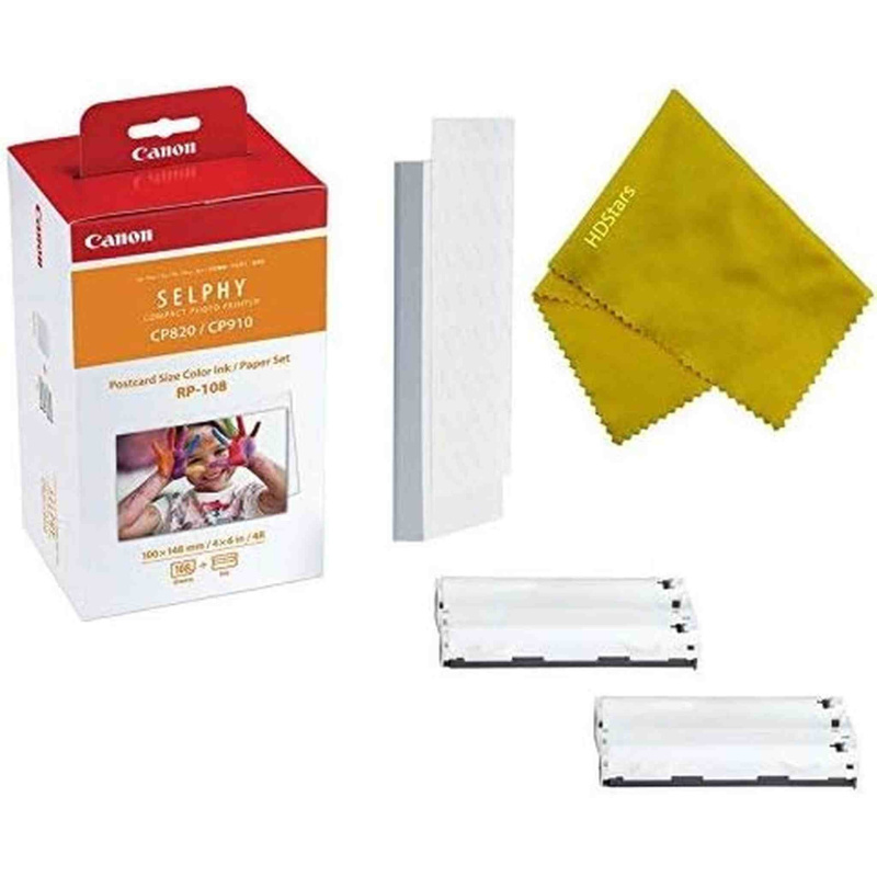 Canon RP-108 High Capacity Color Ink and 108 Sheets For SELPHY Printer (1-Pack) (International Model)