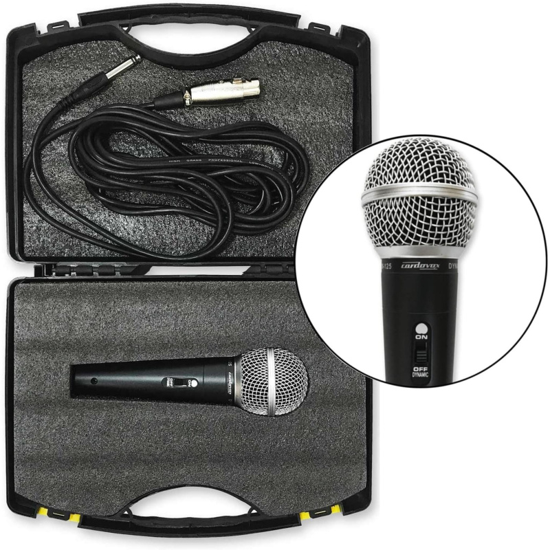 Dynamic Microphone Compatible With Interface. Set Comes With Cable & Case. Hyper Cardioid Mic With Tone Quality And On Off Switch
