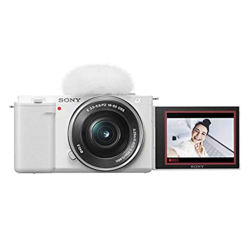 Sony Alpha ZV-E10 - APS-C Interchangeable Lens Mirrorless Vlog Camera Kit - White (Renewed)