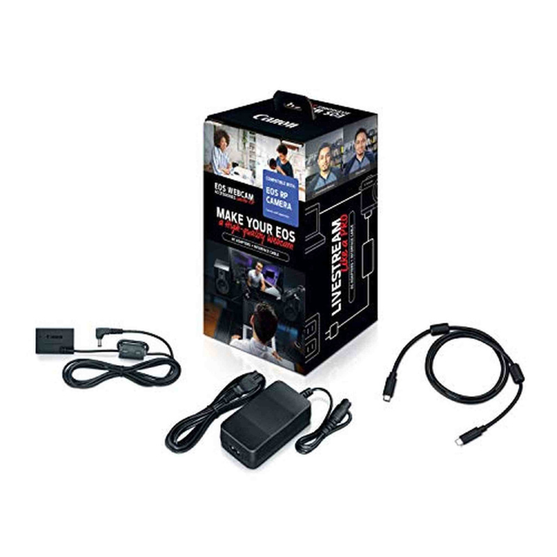 Canon EOS Webcam Accessories Starter Kit for EOS RP, Works with RP Model Digital Camera, USB-C, Interface Cable IFC-100U, AC Adapter AC-E6N, & DC Coup