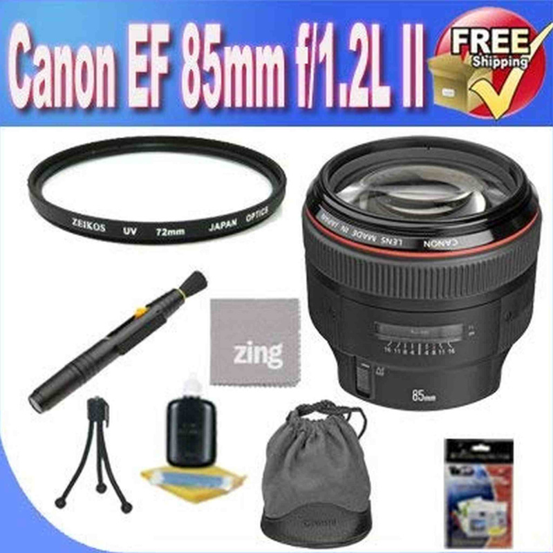 Canon EF 85mm f1.2L II USM Lens+ UV Filter + Lens Case + Zing MicroFiber Cleaning Cloth + Lens Pen Cleaner + Lens Accessory Saver Bundle !!! (Internat