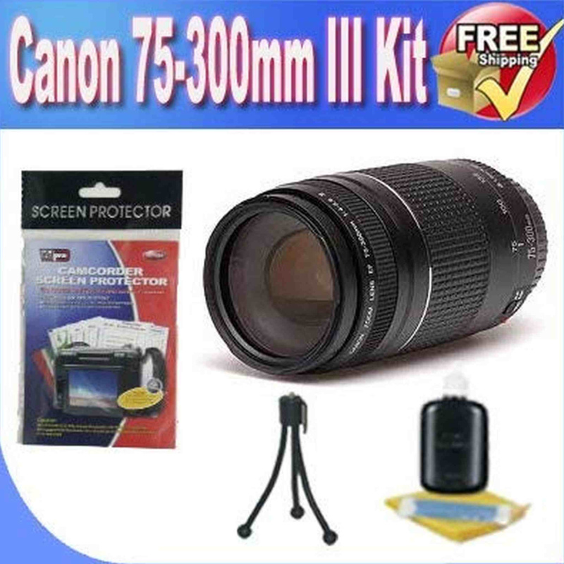 Canon EF 75-300mm f/4-5.6 III Telephoto Zoom Lens for Canon SLR Cameras + Accessory Saver Bundle (International Model)