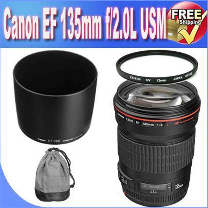 Canon EF 135mm f/2L USM Lens for Canon SLR Cameras + 72mm UV Filter!!! (International Model)
