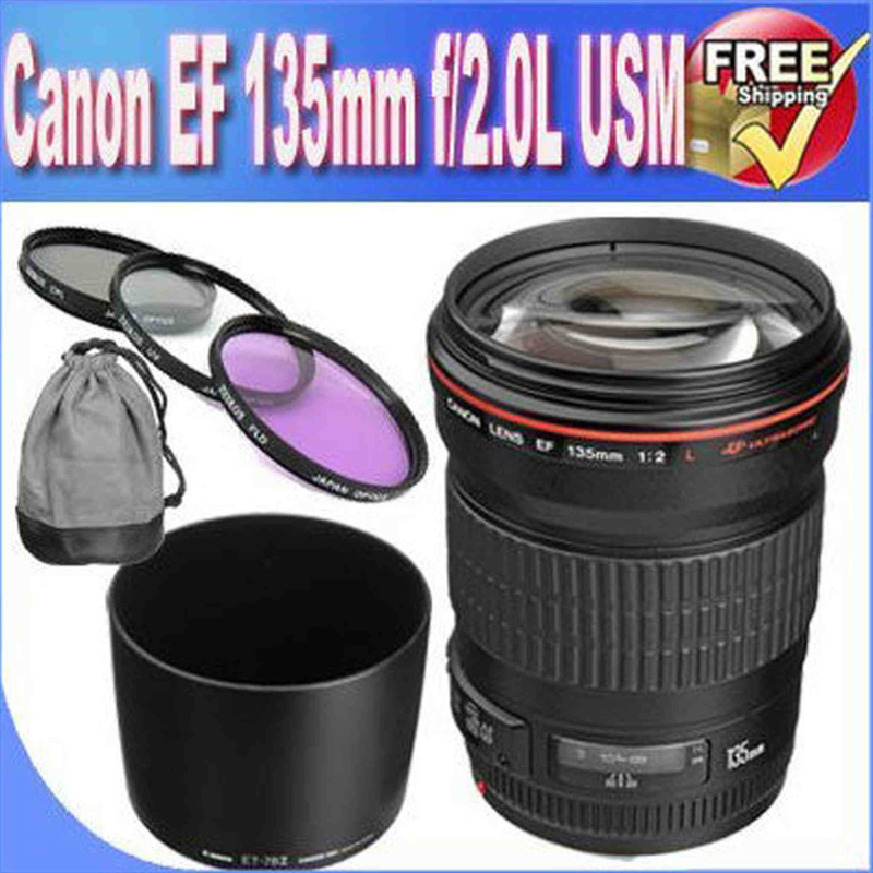 Canon EF 135mm f/2L USM Lens for Canon SLR Cameras + 72mm 3 Piece Professional Filter Kit + Lens & Camera Cleaning Kit!!! (International Model)