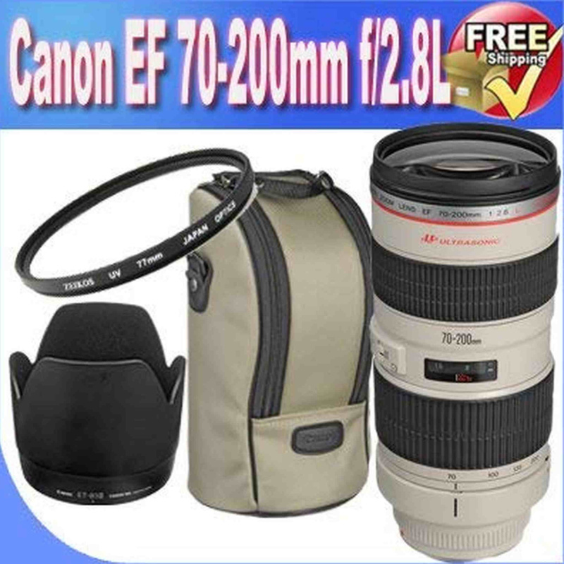 Canon EF 70-200mm f/2.8L USM Telephoto Zoom Lens + 77mm UV Filter + Lens Case + Lens Accessory Saver Bundle (International Model)