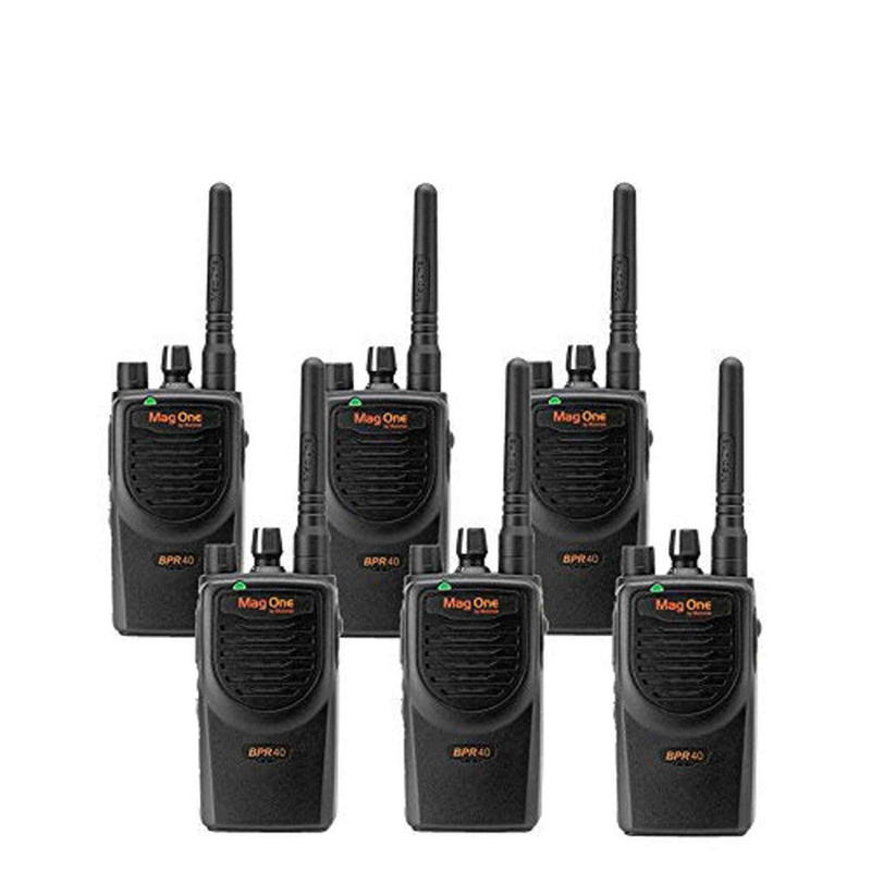 BPR40 Mag One by Motorola 6 Pack UHF 4 Watt 8 Channel Two Way Radios Bundle