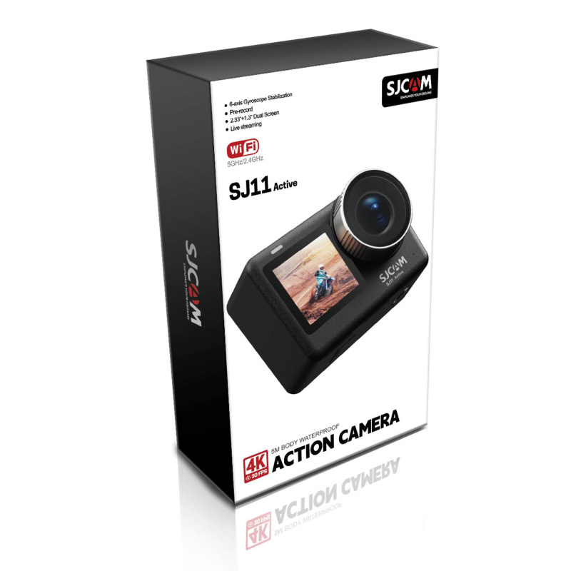 SJCAM SJ11 Active 4K 30FPS 5M Body Waterproof Action Camera 6-Axis Gyro Stabilization 2.33″ Touch Screen 2.4G & 5GHz Dual WiFi Supports Live Streaming