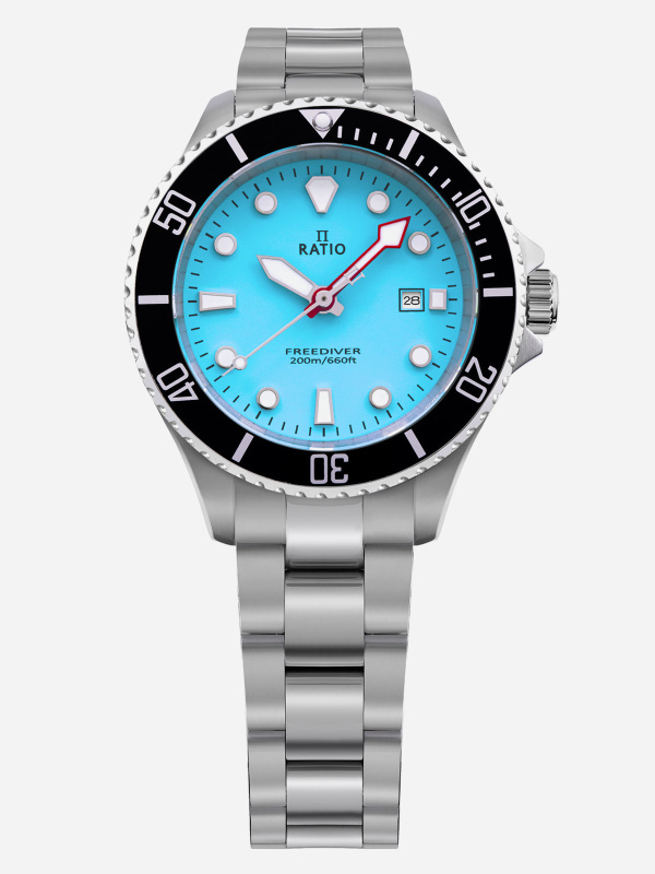Ratio FreeDiver Sapphire Stainless Steel Ice Blue Dial Quartz RTFL807 200M Women's Watch