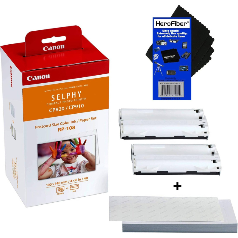 Canon RP-108 High-Capacity Color Ink/Paper Set Includes 108 Sheets + 2 Ink Toner (International Model)
