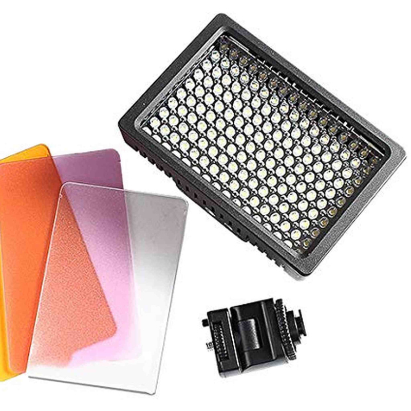 Ultimaxx LED Digital Video Light of 160 LED 5600K Video Lighting Kit Includes Rotating Cold Shoe Mount and 3 Filters for Canon, Nikon, Sony, Pentax, S