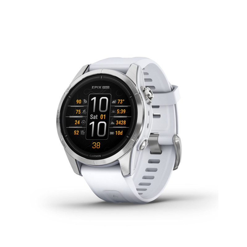 Garmin epix Pro (Gen 2), 42mm, High Performance Smartwatch, Advanced Training Technology, Built-in Flashlight, Whitestone