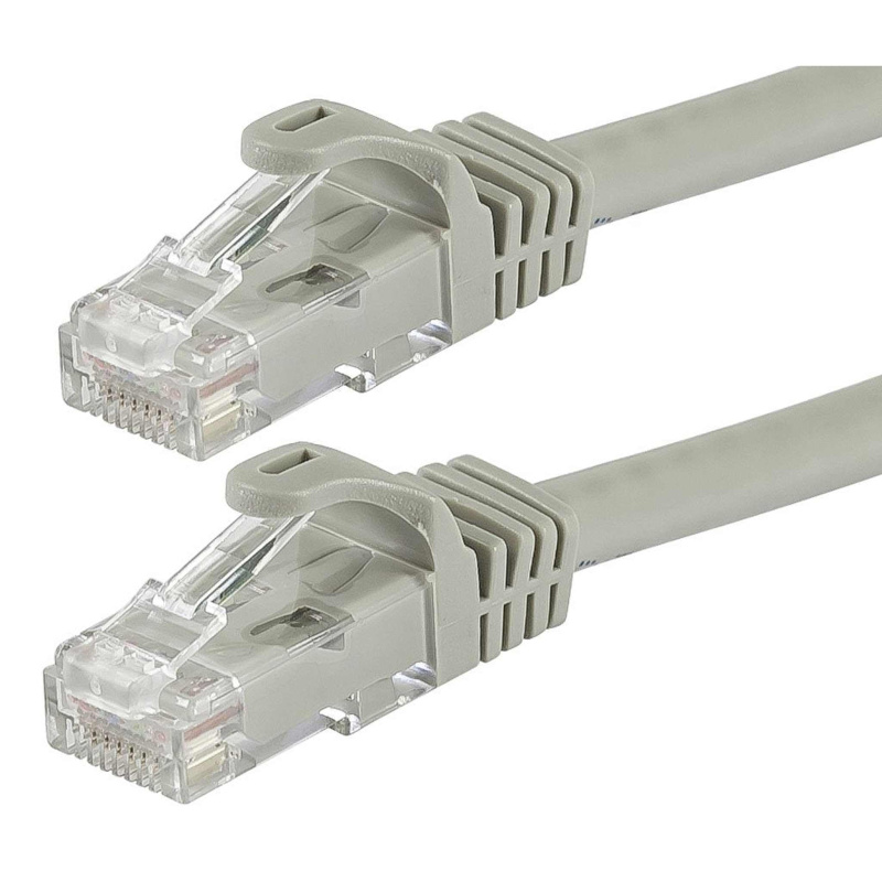 Monoprice Flexboot Cat5e Ethernet Patch Cable - Network Internet Cord - RJ45, Stranded, 350Mhz, UTP, Pure Bare Copper Wire, 24AWG, 0.5ft, Gray