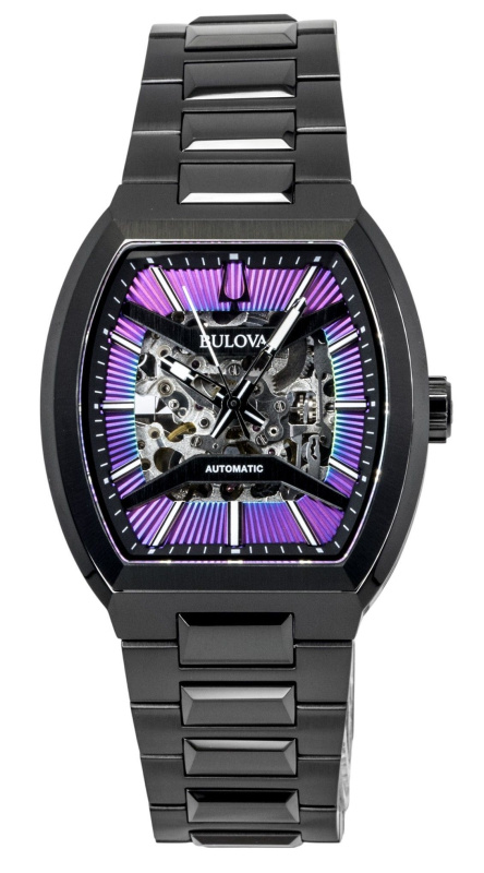 Bulova Maquina Stainless Steel Multicolor Semi-Skeleton Dial Automatic 98A320 Men's Watch