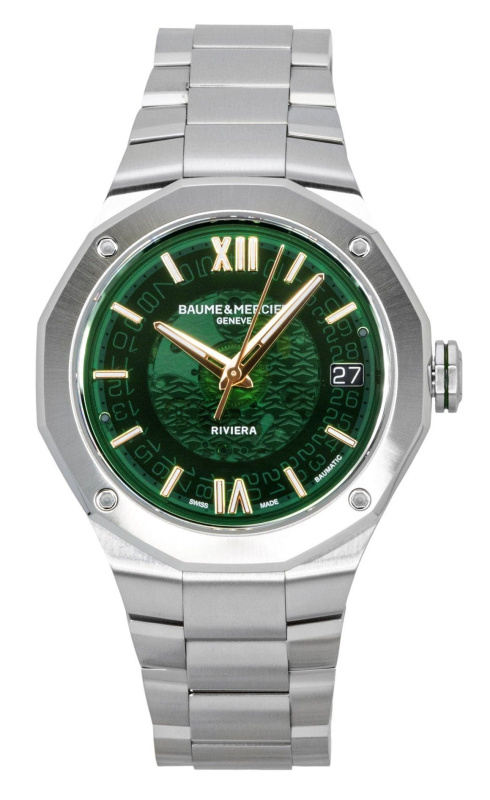 Baume & Mercier Riviera Stainless Steel Green Dial Automatic M0A10770 100M Men's Watch