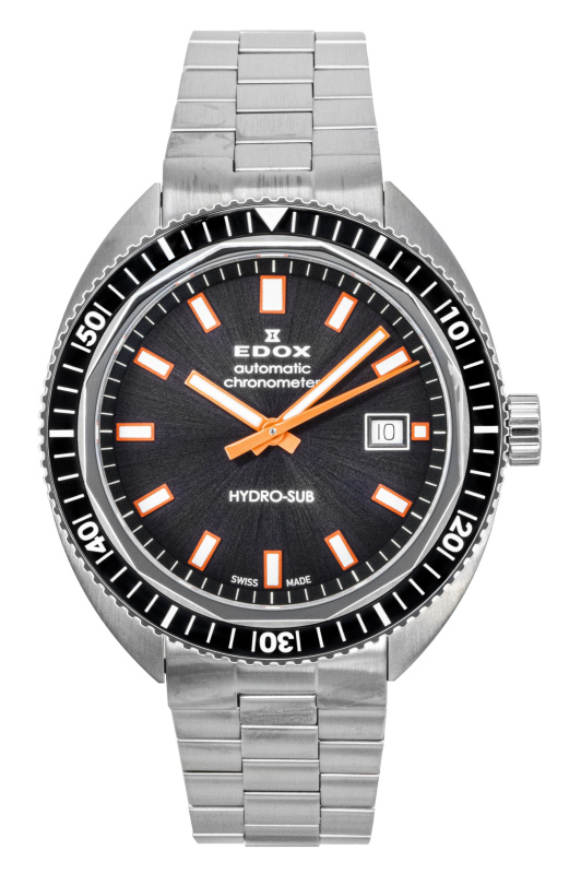 Edox Hydro-Sub Stainless Steel Grey Dial Automatic Diver's 801283NMGINO 300M Men's Watch