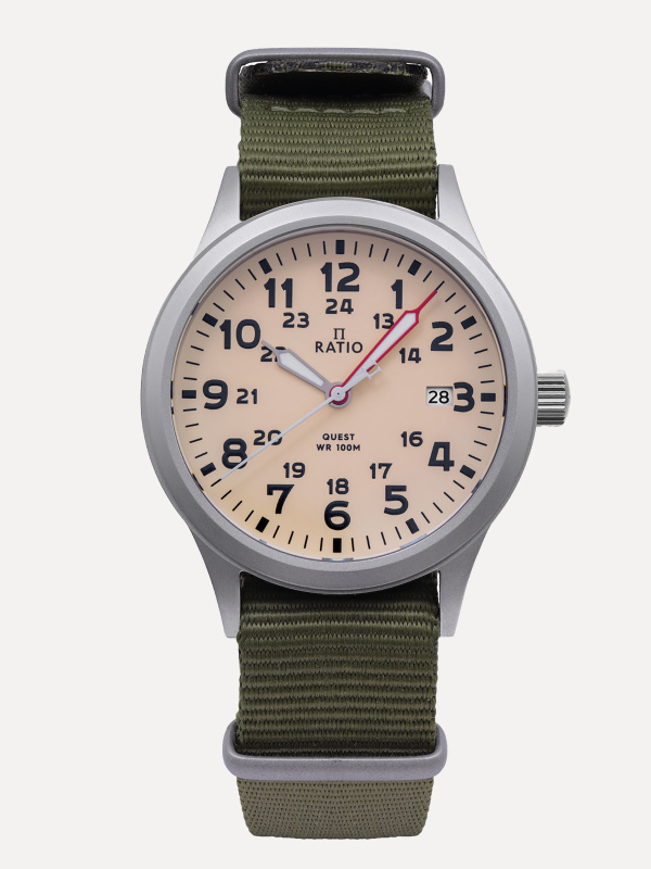 Ratio Quest RTQ011 Nylon Strap Quartz 100M Men's Field Watch