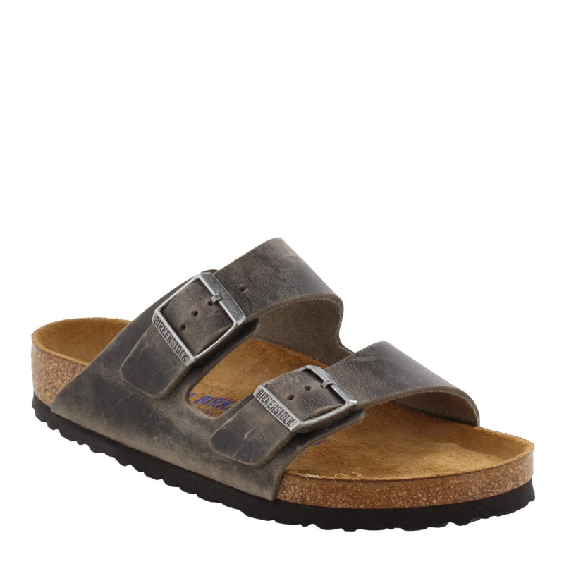 Birkenstock Womens Shoes Arizona SFB Sandals, Iron, Grey, 9 Medium US