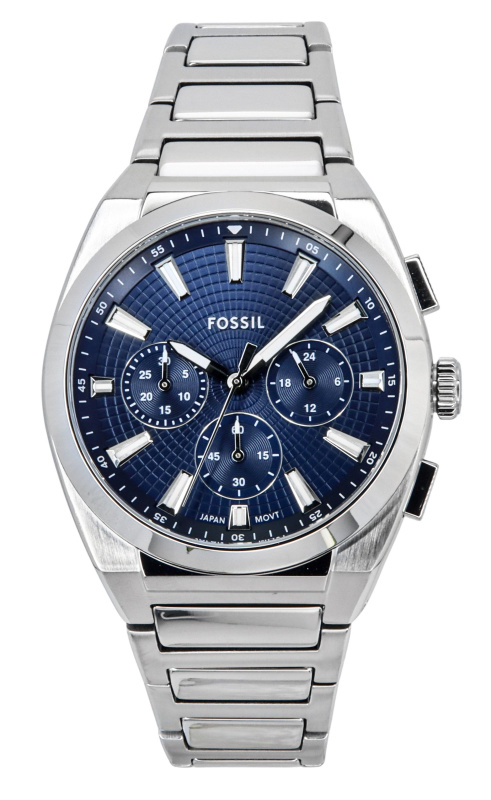 Fossil Everett Chronograph Stainless Steel Blue Dial Quartz FS6104 Men's Watch