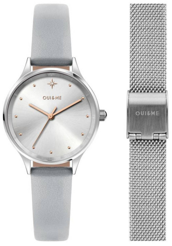 Oui & Me Bichette Silver Dial Leather Strap Quartz ME010168 Women's Watch