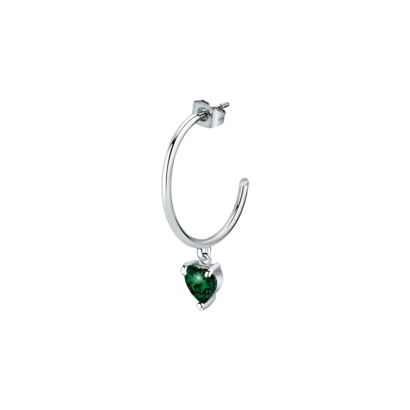 La Petite Story Single Steel Earrings With Green Crystal LPS02AQM27 For Women