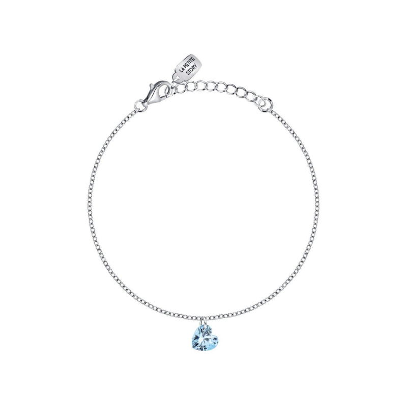 La Petite Story Silver Bracelet With White And Light Blue Zircon LPS05AWV55 For Women