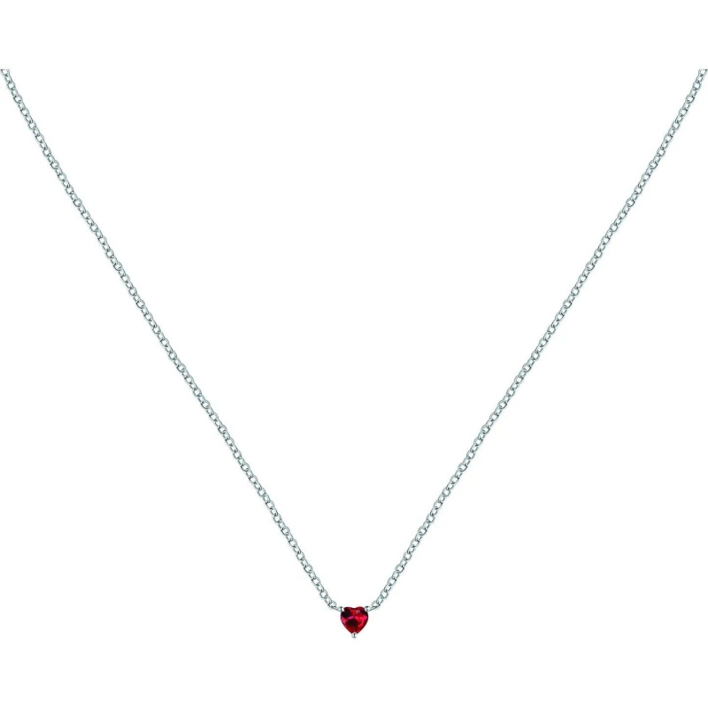 La Petite Story Steel Necklace With White And Red Heart Zircons LPS10AWV30 For Women